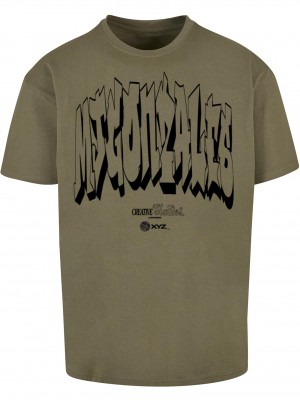 Овърсайз тениска Graffiti x Heavy Oversized Tee olive XXL