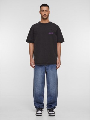 Овърсайз тениска MJG Oversized Acid Washed Tee - Seraphim black XXL