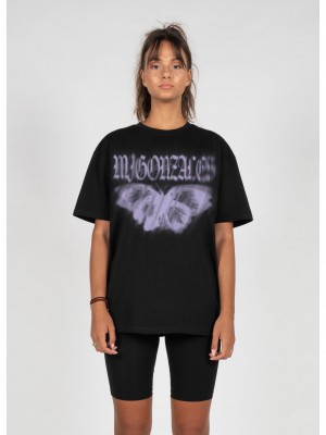 Овърсайз тениска MJG Heavy Oversized Tee Ladies - BUTTERFLY ILLUSION black XXL
