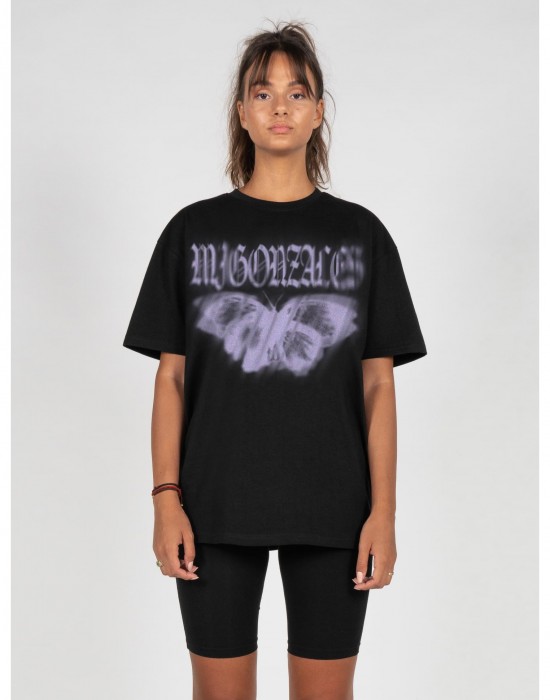 Овърсайз тениска MJG Heavy Oversized Tee Ladies - BUTTERFLY ILLUSION black XXL