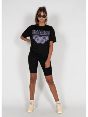 Овърсайз тениска MJG Heavy Oversized Tee Ladies - BUTTERFLY ILLUSION black XXL