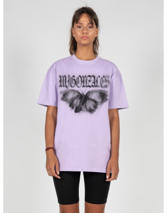 Овърсайз тениска MJG Heavy Oversized Tee Ladies - BUTTERFLY ILLUSION lilac XXL