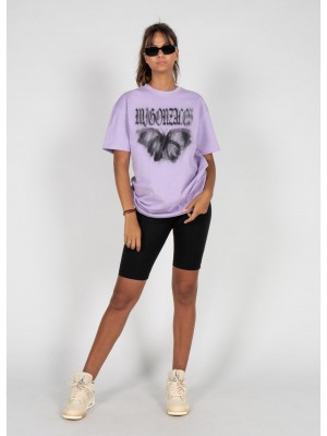 Овърсайз тениска MJG Heavy Oversized Tee Ladies - BUTTERFLY ILLUSION lilac XXL