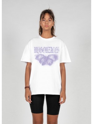 Овърсайз тениска MJG Heavy Oversized Tee Ladies - BUTTERFLY ILLUSION white XXL
