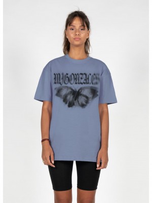 Овърсайз тениска MJG Heavy Oversized Tee Ladies - BUTTERFLY ILLUSION vintageblue XXL