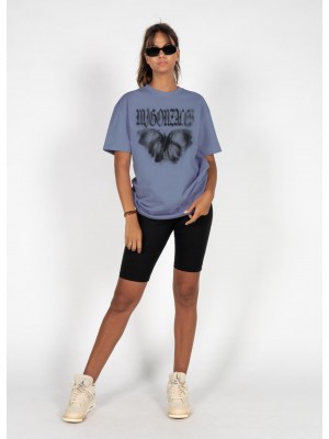 Овърсайз тениска MJG Heavy Oversized Tee Ladies - BUTTERFLY ILLUSION vintageblue XXL