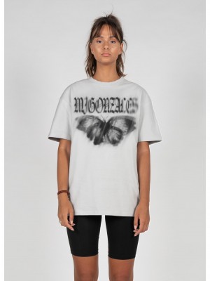 Овърсайз тениска MJG Heavy Oversized Tee Ladies - BUTTERFLY ILLUSION lightasphalt XXL