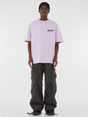 Овърсайз тениска MJG Heavy Oversized Tee - FEARLESS FLIGHT lilac XXL