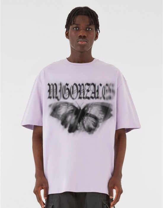Овърсайз тениска MJG Heavy Oversized Tee - BUTTERFLY ILLUSION lilac XXL