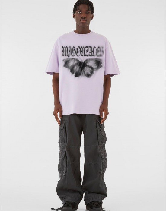 Овърсайз тениска MJG Heavy Oversized Tee - BUTTERFLY ILLUSION lilac XXL