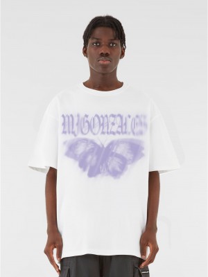 Овърсайз тениска MJG Heavy Oversized Tee - BUTTERFLY ILLUSION white XXL