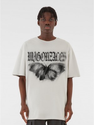 Овърсайз тениска MJG Heavy Oversized Tee - BUTTERFLY ILLUSION lightasphalt XXL