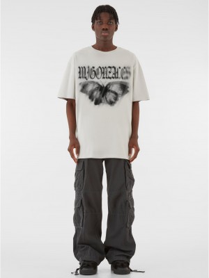 Овърсайз тениска MJG Heavy Oversized Tee - BUTTERFLY ILLUSION lightasphalt XXL