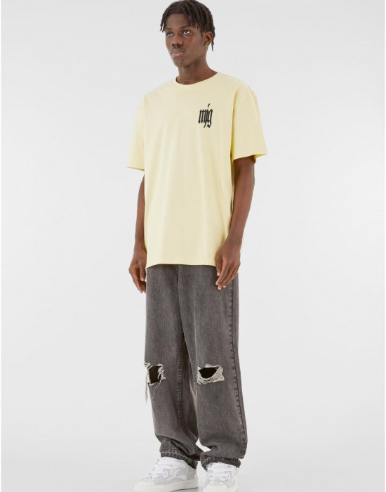 Овърсайз тениска MJG Heavy Oversized Tee - TRANSFORMATION softyellow XXL