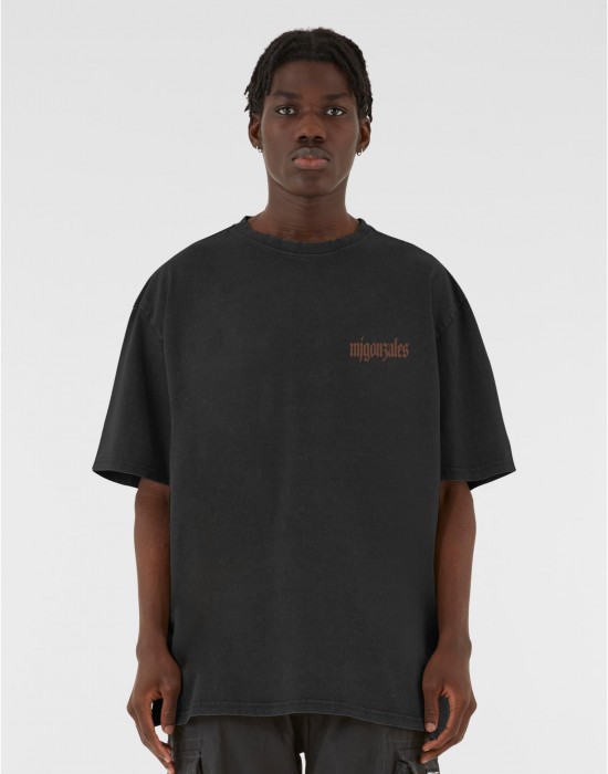 Овърсайз тениска MJG Heavy Oversized Acid Washed Tee - Art is Revolution black XXL