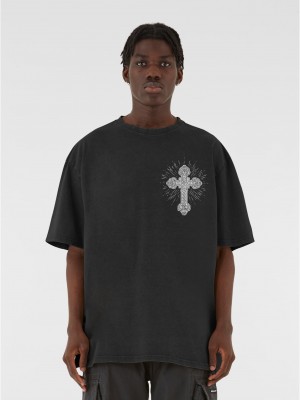 Овърсайз тениска MJG Heavy Oversized Acid Washed Tee - Grace of God black XXL