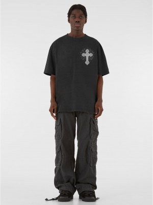 Овърсайз тениска MJG Heavy Oversized Acid Washed Tee - Grace of God black XXL
