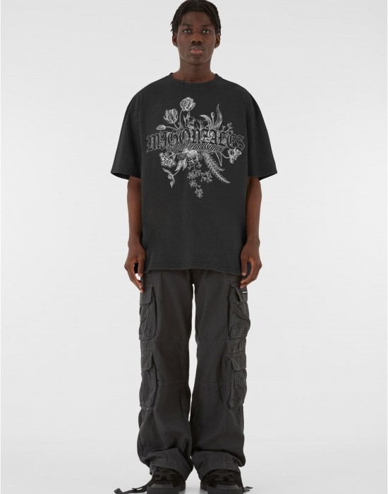 Овърсайз тениска MJG Heavy Oversized Acid Washed Tee - Renaissance Bloom black XXL