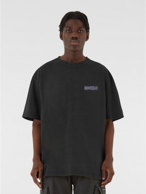 Овърсайз тениска MJG Heavy Oversized Acid Washed Tee - FEARLESS FLIGHT black XXL