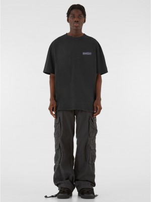 Овърсайз тениска MJG Heavy Oversized Acid Washed Tee - FEARLESS FLIGHT black XXL