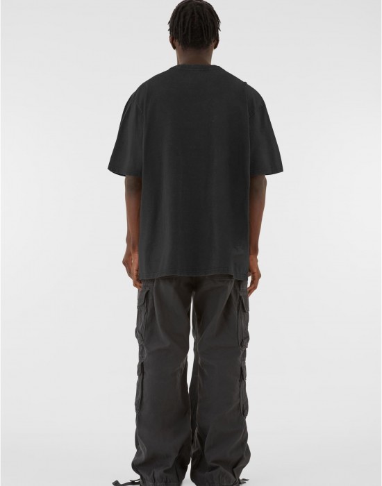 Овърсайз тениска MJG Heavy Oversized Acid Washed Tee - BUTTERFLY ILLUSION black XXL