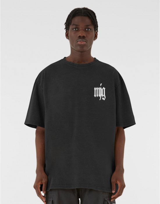 Овърсайз тениска MMJG Heavy Oversized Acid Washed Tee - TRANSFORMATION black XXL