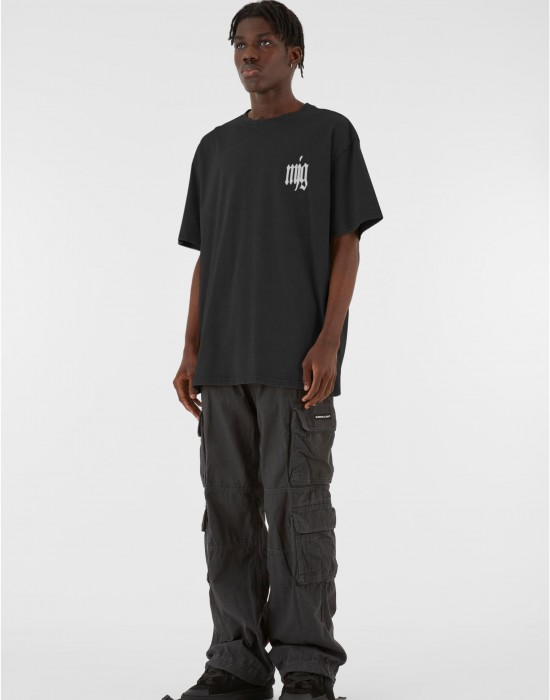 Овърсайз тениска MMJG Heavy Oversized Acid Washed Tee - TRANSFORMATION black XXL