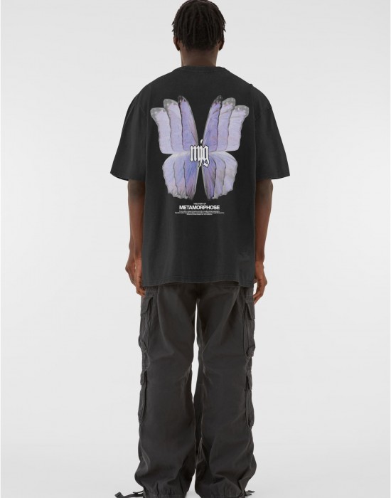 Овърсайз тениска MMJG Heavy Oversized Acid Washed Tee - TRANSFORMATION black XXL