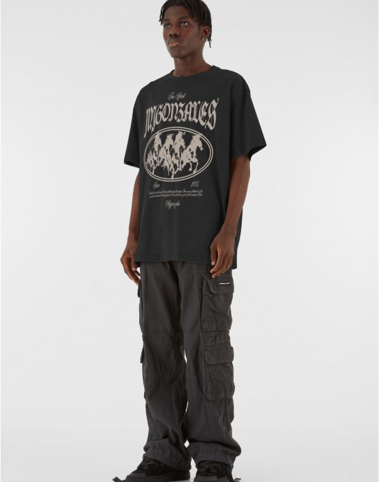 Овърсайз тениска MJG Heavy Oversized Acid Wasehd Tee - Running Wild black XXL