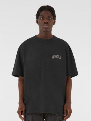 Овърсайз тениска MJG Heavy Oversized Acid Wasehd Tee - Wild Wings black XXL