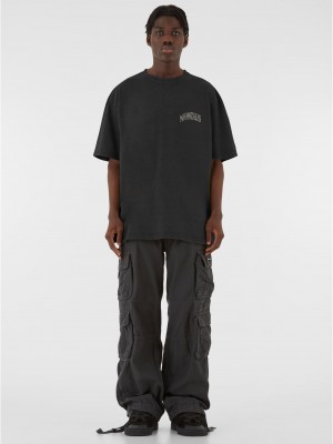 Овърсайз тениска MJG Heavy Oversized Acid Wasehd Tee - Wild Wings black XXL