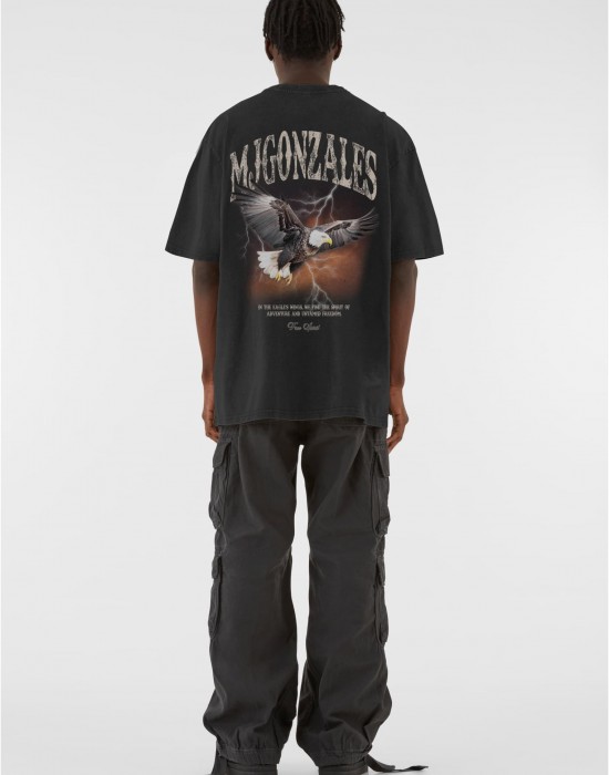 Овърсайз тениска MJG Heavy Oversized Acid Wasehd Tee - Wild Wings black XXL