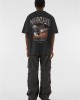 Овърсайз тениска MJG Heavy Oversized Acid Wasehd Tee - Wild Wings black XXL