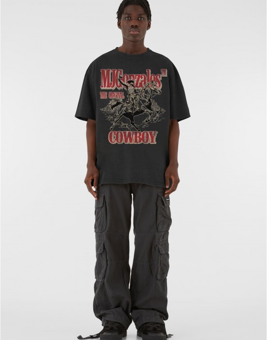 Овърсайз тениска MJG Heavy Oversized Acid Wasehd Tee - Ranch Rebel black XXL