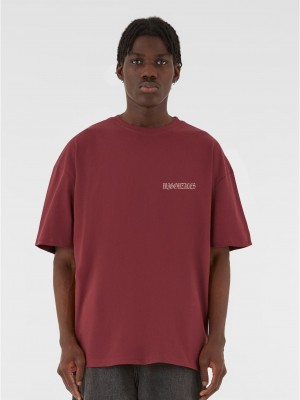 Овърсайз тениска MJG Heavy Oversized Tee - Western Bones cherry XXL