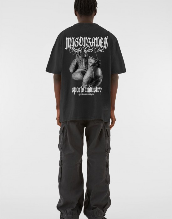 Овърсайз тениска MJG Heavy Oversized Acid Washed Tee - Knockout Kings black XXL