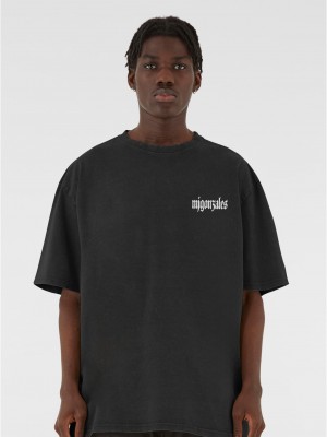Овърсайз тениска MJG Heavy Oversized Acid Washed Tee - Discipline Dynasty black XXL