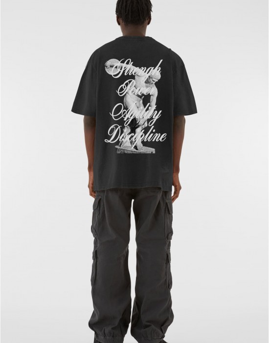 Овърсайз тениска MJG Heavy Oversized Acid Washed Tee - Discipline Dynasty black XXL