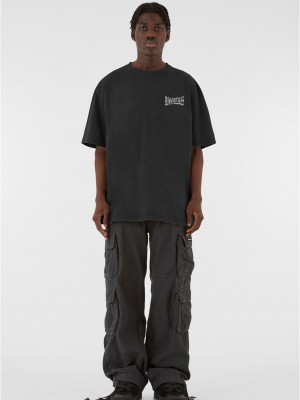Овърсайз тениска MJG Heavy Oversized Acid Washed Tee - Alpha Strike black XXL