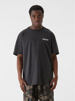 Овърсайз тениска MJG Heavy Oversized Acid Washed Tee - Savage Leopard black XXL