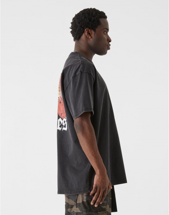Овърсайз тениска MJG Heavy Oversized Acid Washed Tee - Savage Leopard black XXL
