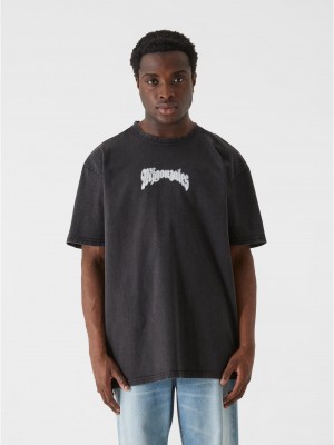 Овърсайз тениска MJG Heavy Oversized Acid Washed Tee - Faded Faith black XXL
