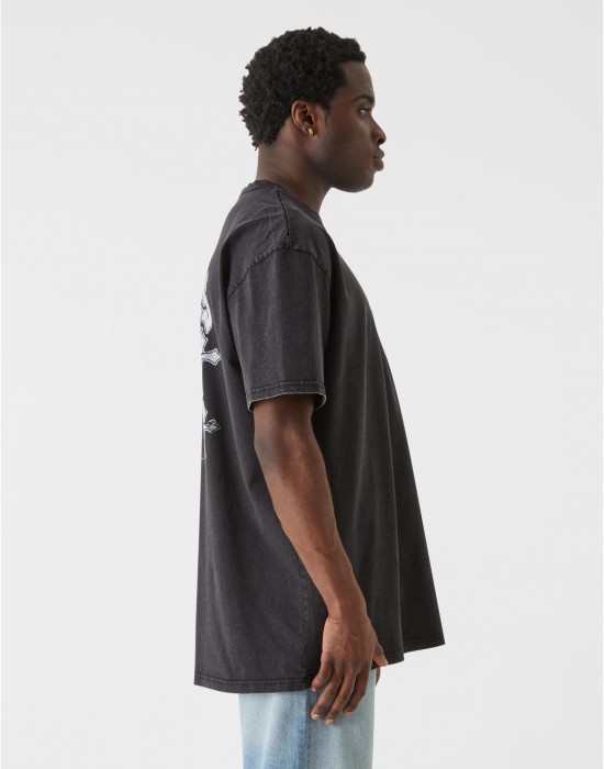 Овърсайз тениска MJG Heavy Oversized Acid Washed Tee - Faded Faith black XXL
