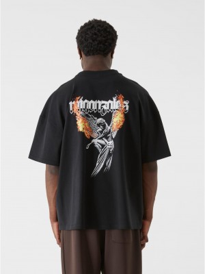 Овърсайз тениска MJG Heavy Oversized Tee - Burning Wings black XXL