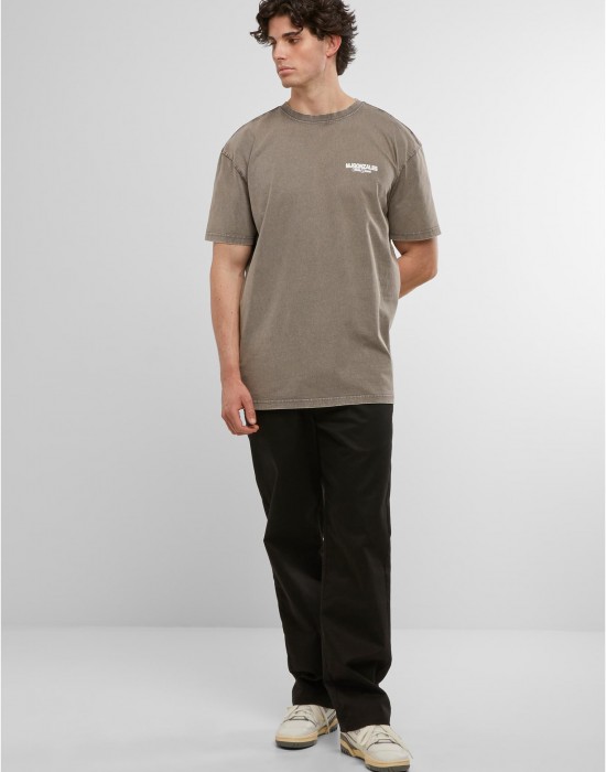 Овърсайз тениска MJG Heavy Oversized Acid Washed Tee - Malibu Dreamers asphalt XXL