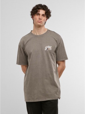 Овърсайз тениска MJG Heavy Oversized Acid Washed Tee - Lone Hunter asphalt XXL