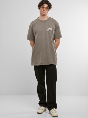 Овърсайз тениска MJG Heavy Oversized Acid Washed Tee - Lone Hunter asphalt XXL