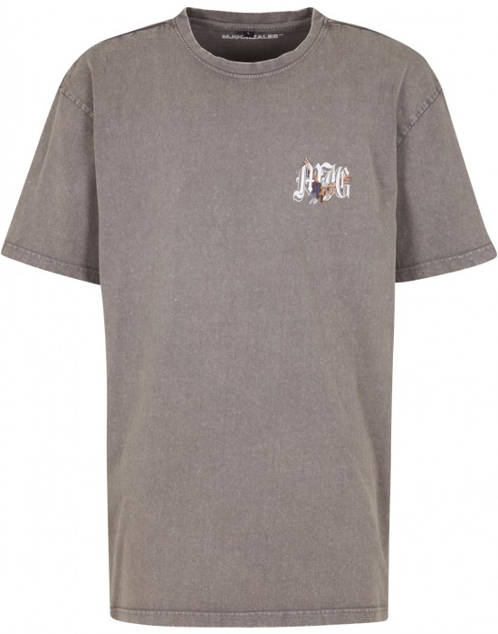 Овърсайз тениска MJG Heavy Oversized Acid Washed Tee - Lone Hunter asphalt XXL