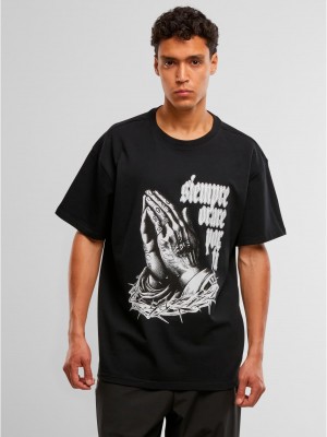 Овърсайз тениска MJG Heavy Oversized Tee - Pray for you black XXL