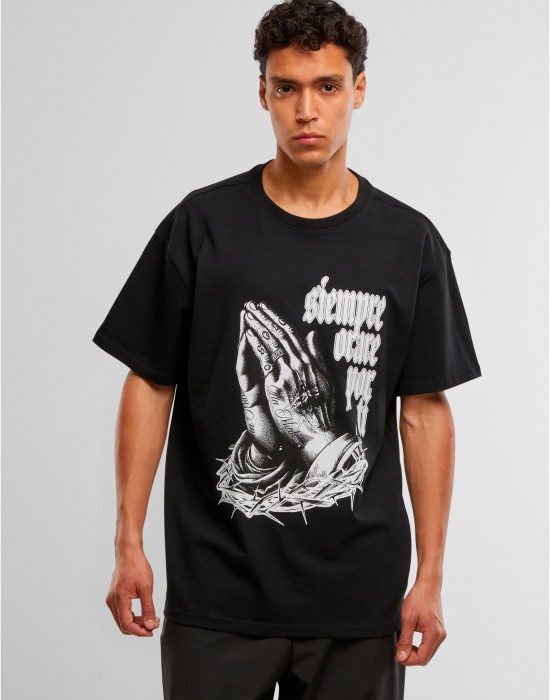 Овърсайз тениска MJG Heavy Oversized Tee - Pray for you black XXL